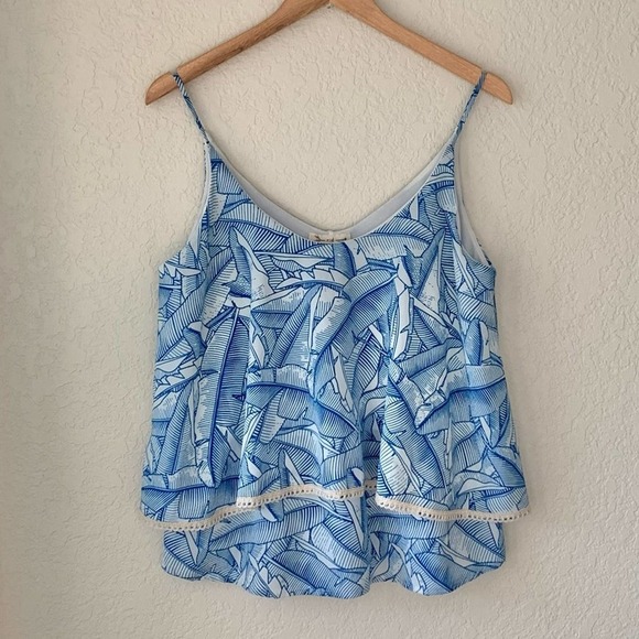 R2D Blue And White Layered Camisole Size Small - Picture 2 of 6